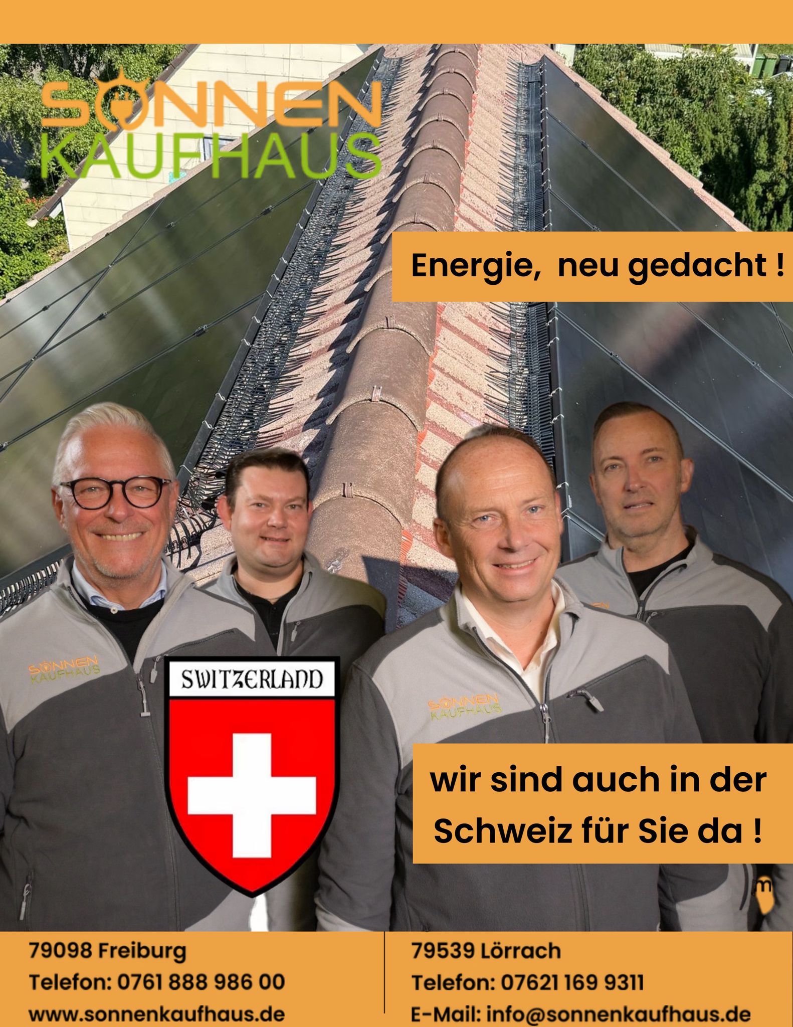 Solar und Photovoltaikanlagen Montage auch in der Schweiz durch das sonnenkaufhaus Fachzentrum